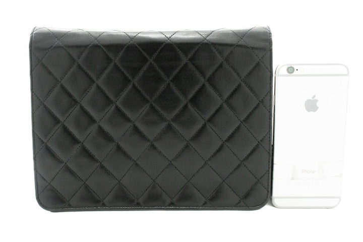 Chanel Small Chain Shoulder Bag Clutch Black Quilted New Lambskin