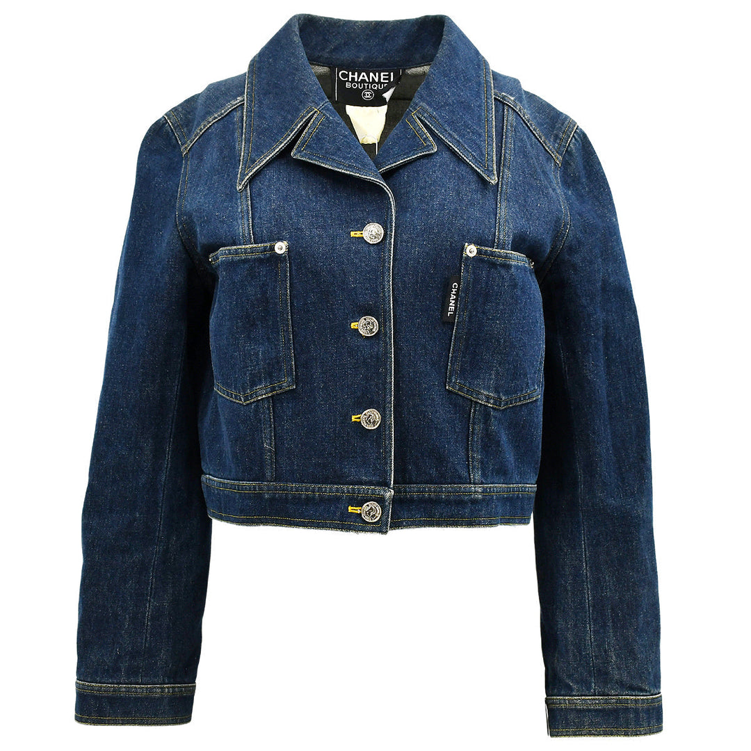 Top Quality Chanel Single Breasted Denim Jacket Indigo