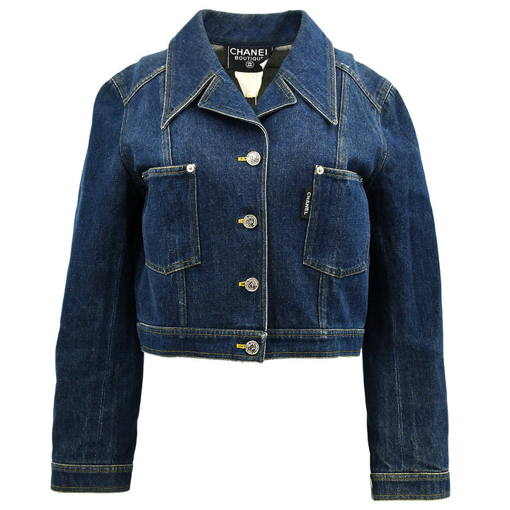 Top Quality Chanel Single Breasted Denim Jacket Indigo