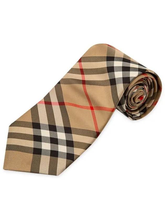 Burberry Men's Modern Cut Vintage Check Silk Tie Beige