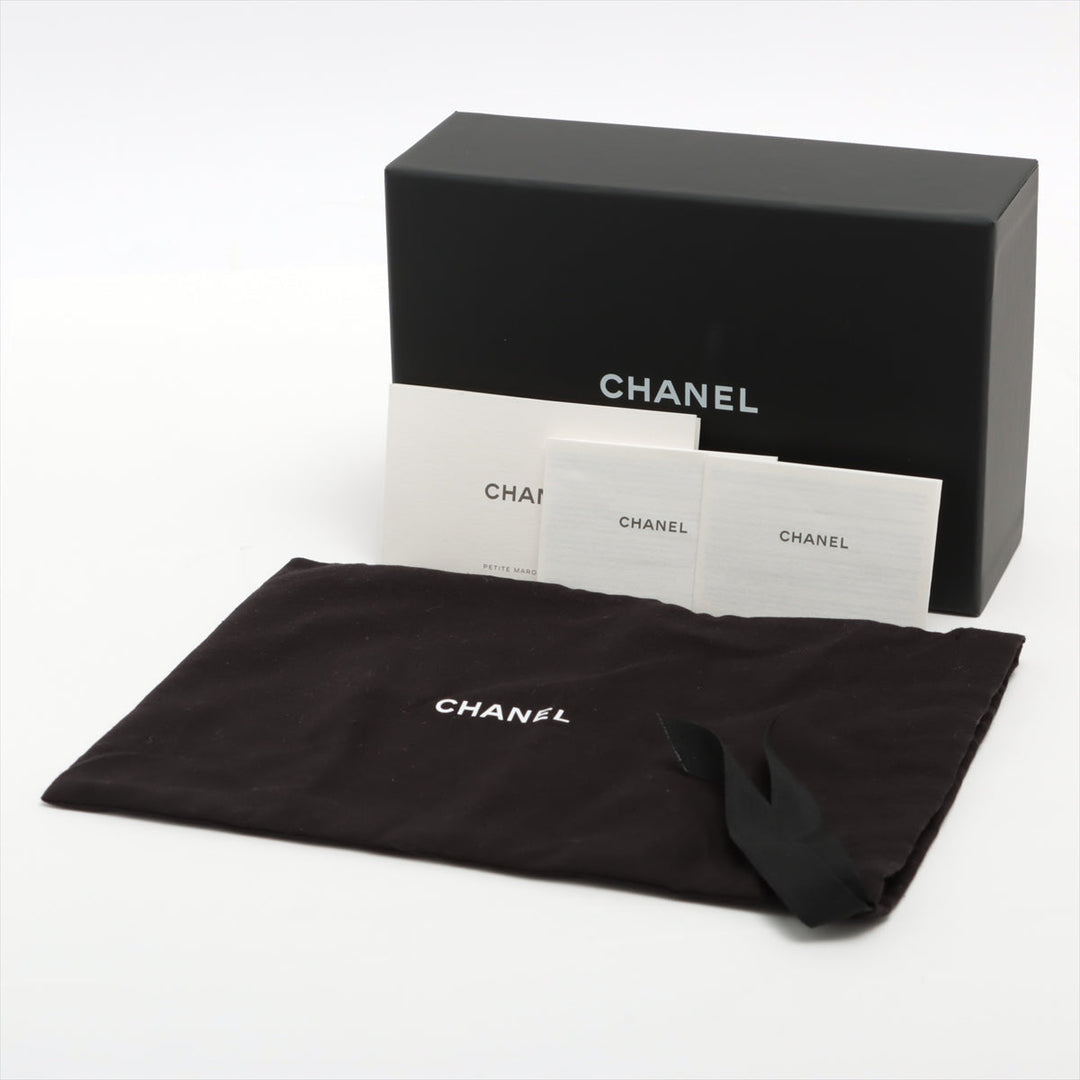 Top Quality Chanel Matrasse Caviar S Chain Wallet Black Gold