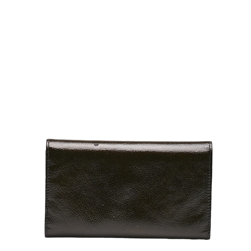 Top Quality Chanel Cocomark Three Folded Wallet Metal Curry Patent Leather  CHANEL