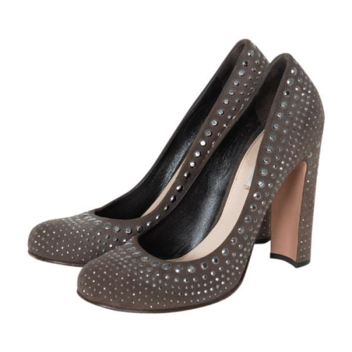 Prada Suede Studded Pumps
