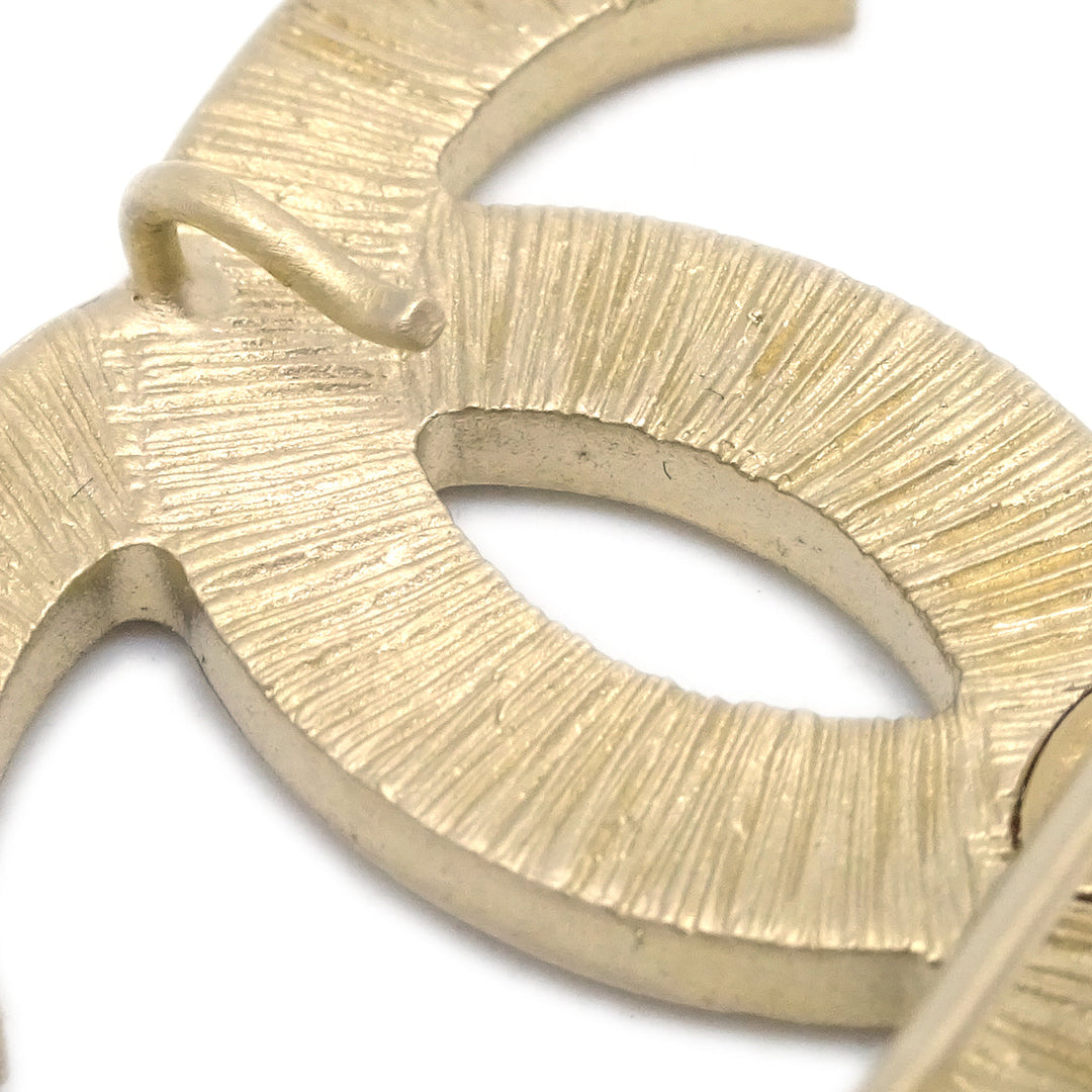 Top Quality Chanel Rhinestone Brooch Pin Gold