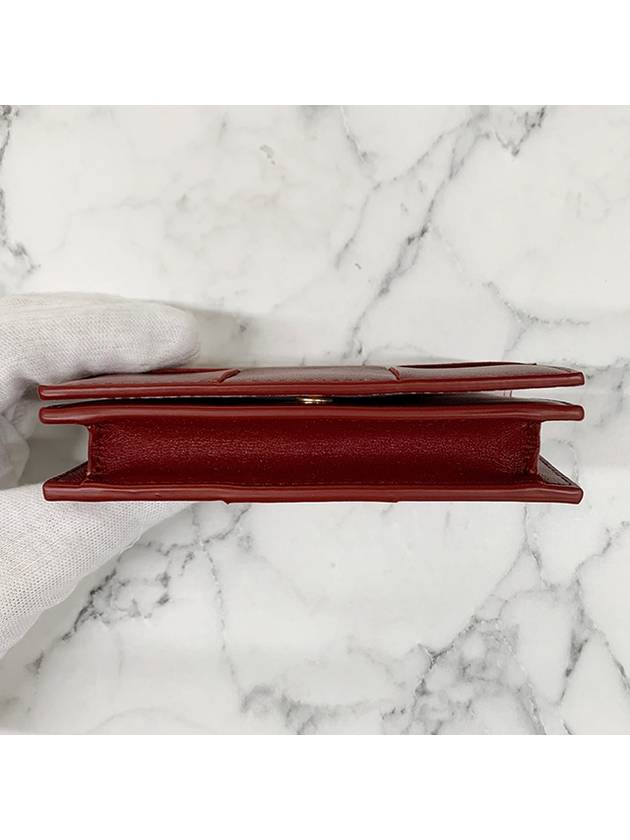 Bottega veneta Cassette Business Card Wallet Dark Red