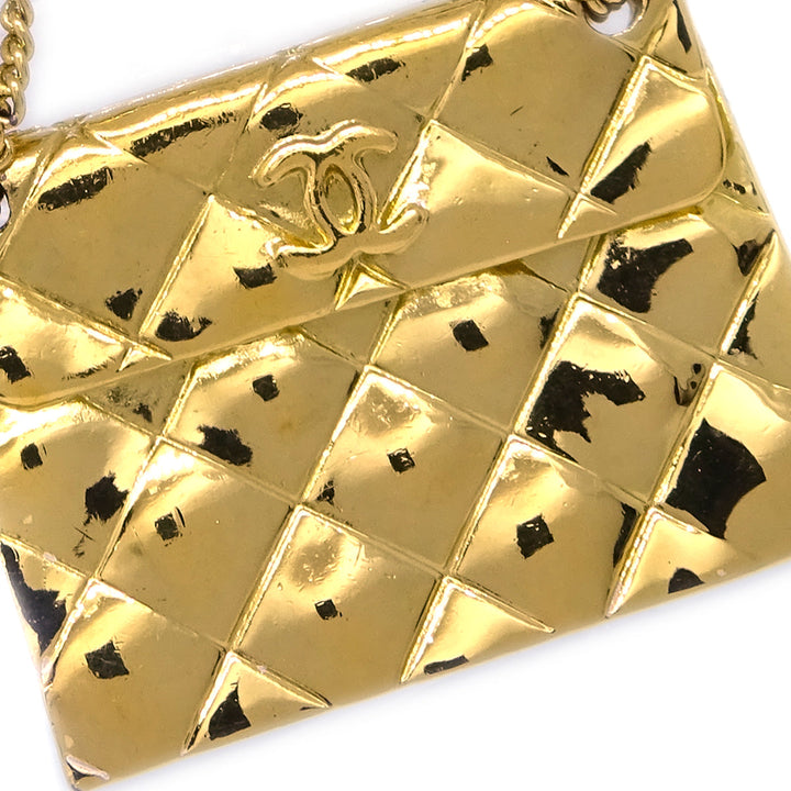 Top Quality Chanel 1994 Bag Dangle Earrings Clip-On Gold