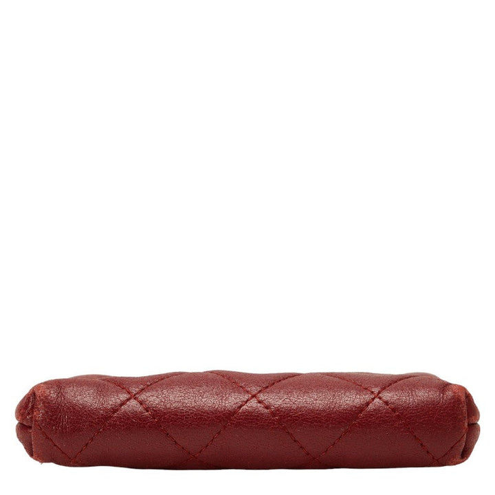 Top Quality Chanel Matrases Cocomark Coin Cases Wine Red  Leather  CHANEL