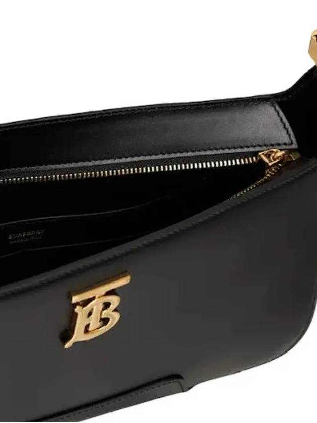 Burberry Leather TB Shoulder Bag Black