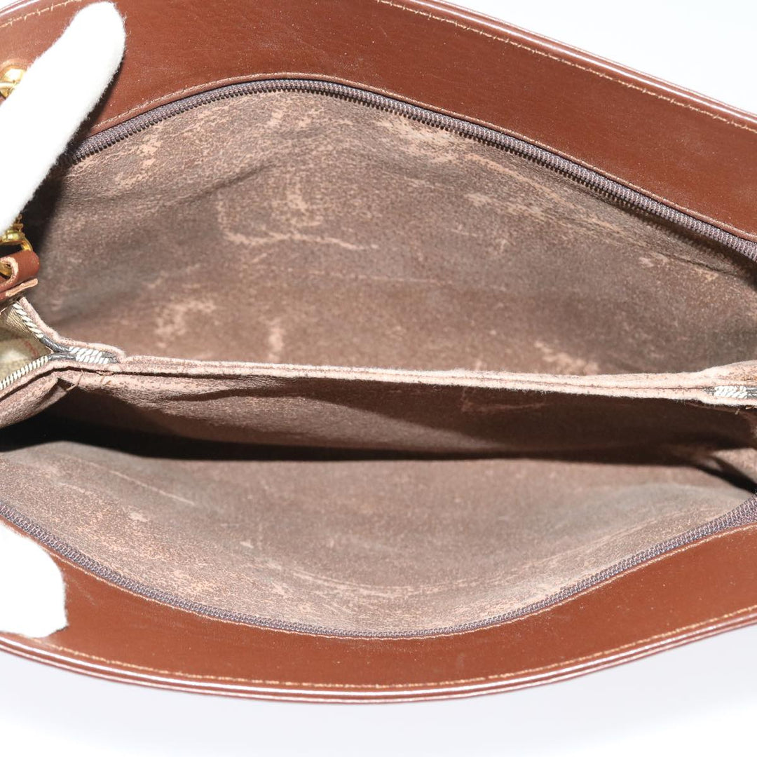 BURBERRYSs Nova Check Shoulder Bag PVC Leather Beige Auth 56202