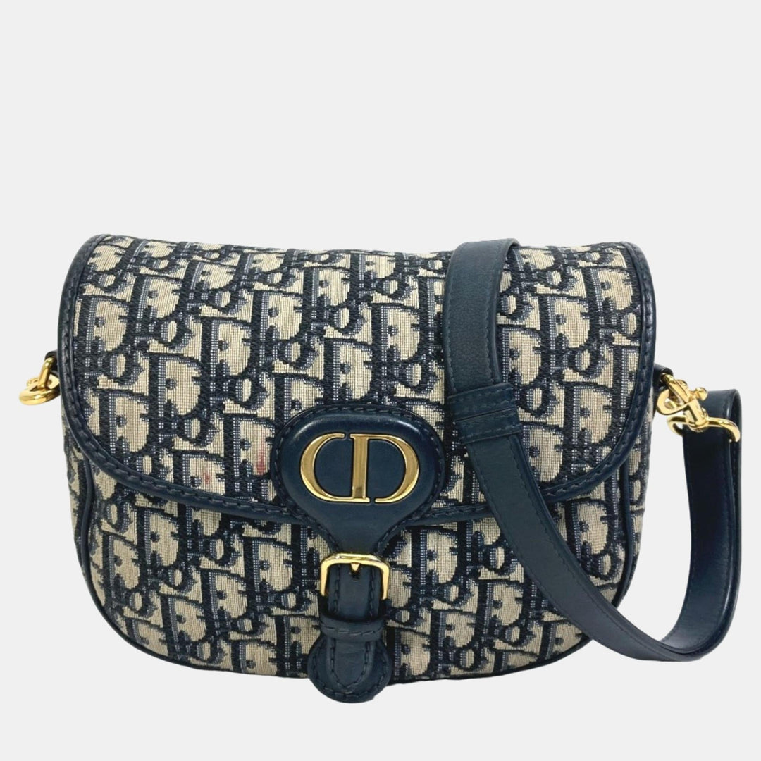 Top quality Dior Navy Blue Oblique Canvas Medium Bobby Shoulder Bag