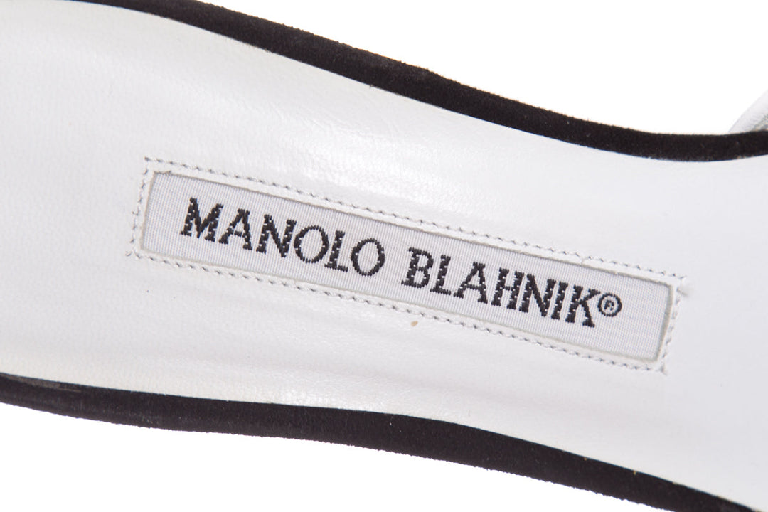Manolo Blahnik Black & White Mules SZ 35.5