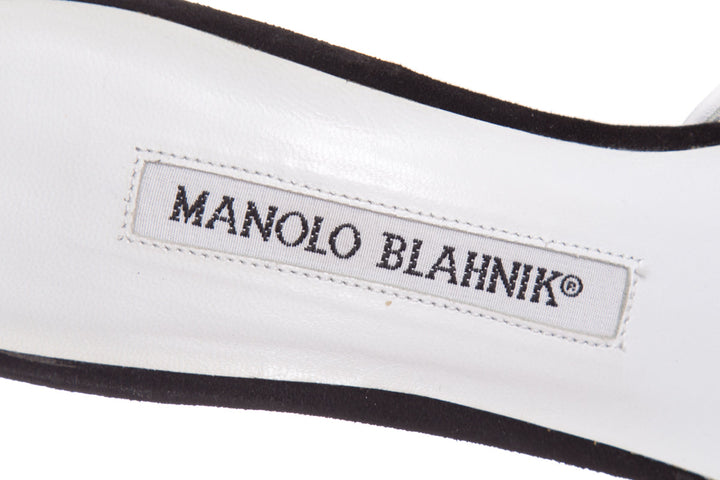 Manolo Blahnik Black & White Mules SZ 35.5