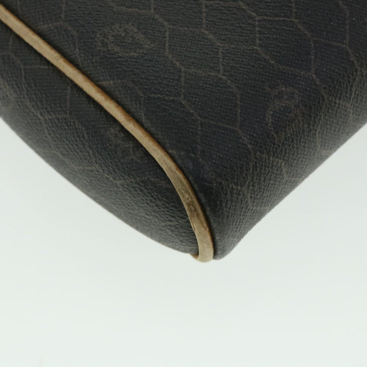 CHRISTIAN Top quality Dior Honeycomb Canvas Shoulder Bag PVC Leather Black Auth 56325
