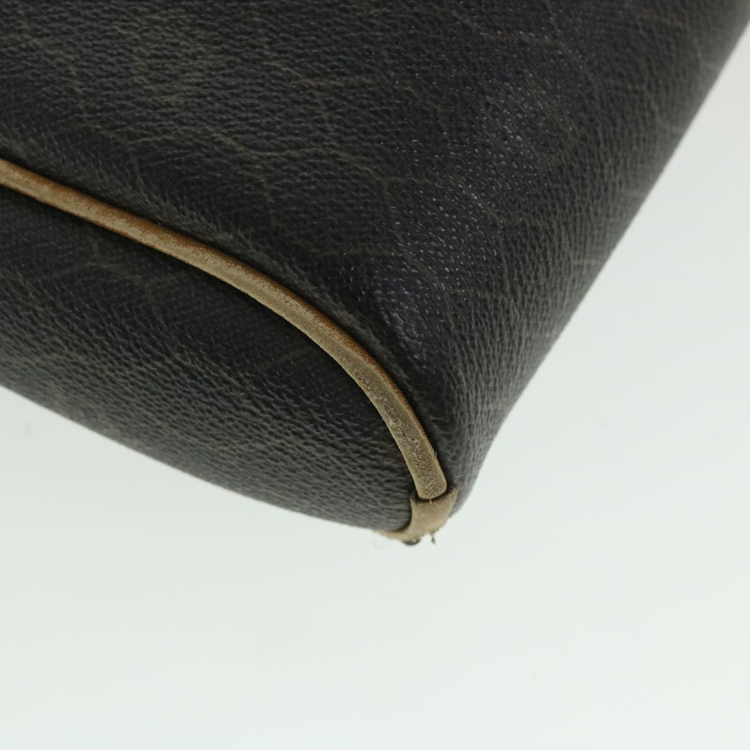 CHRISTIAN Top quality Dior Honeycomb Canvas Shoulder Bag PVC Leather Black Auth 56325