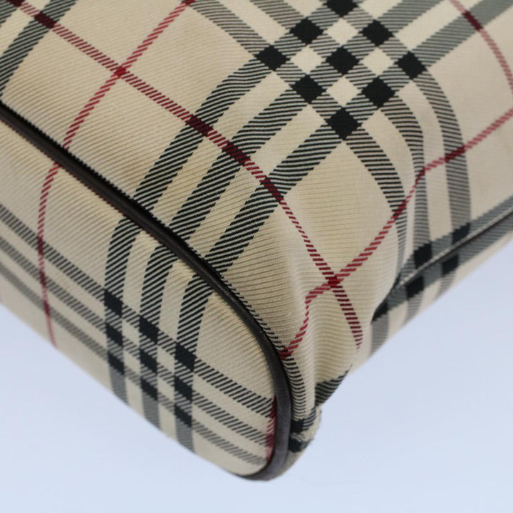 Burberry Nova Check Tote Bag Nylon Canvas Beige Auth 56349