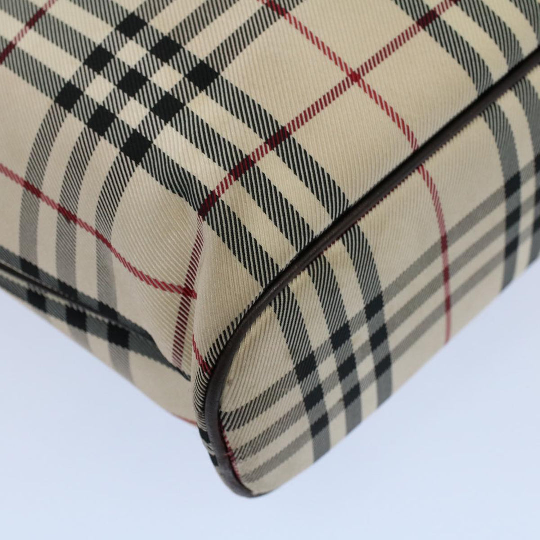 Burberry Nova Check Tote Bag Nylon Canvas Beige Auth 56349
