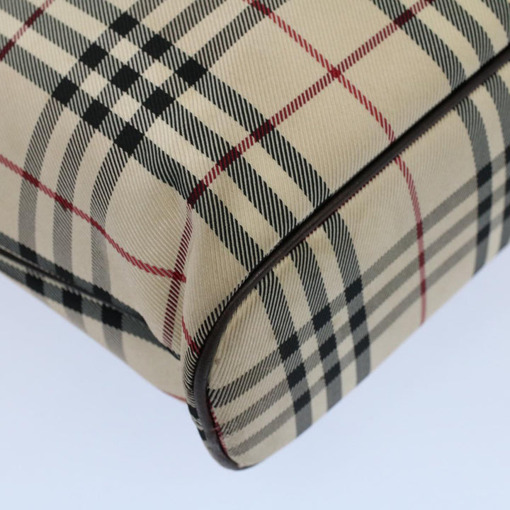 Burberry Nova Check Tote Bag Nylon Canvas Beige Auth 56349