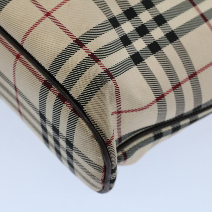Burberry Nova Check Tote Bag Nylon Canvas Beige Auth 56349