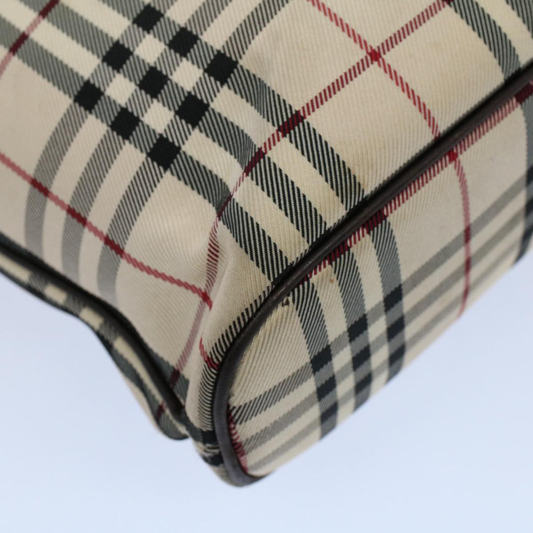 Burberry Nova Check Tote Bag Nylon Canvas Beige Auth 56349