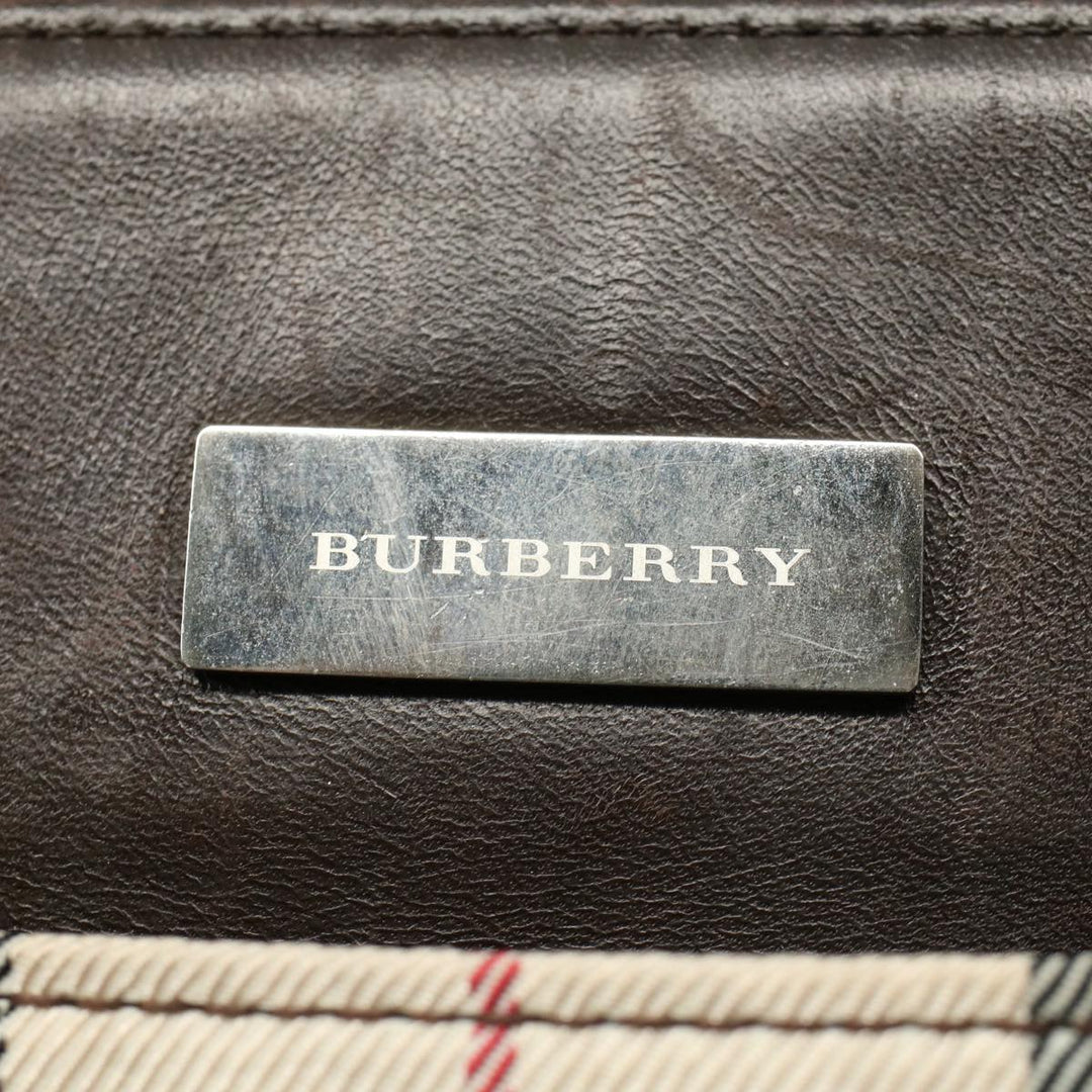 Burberry Nova Check Tote Bag Nylon Canvas Beige Auth 56349