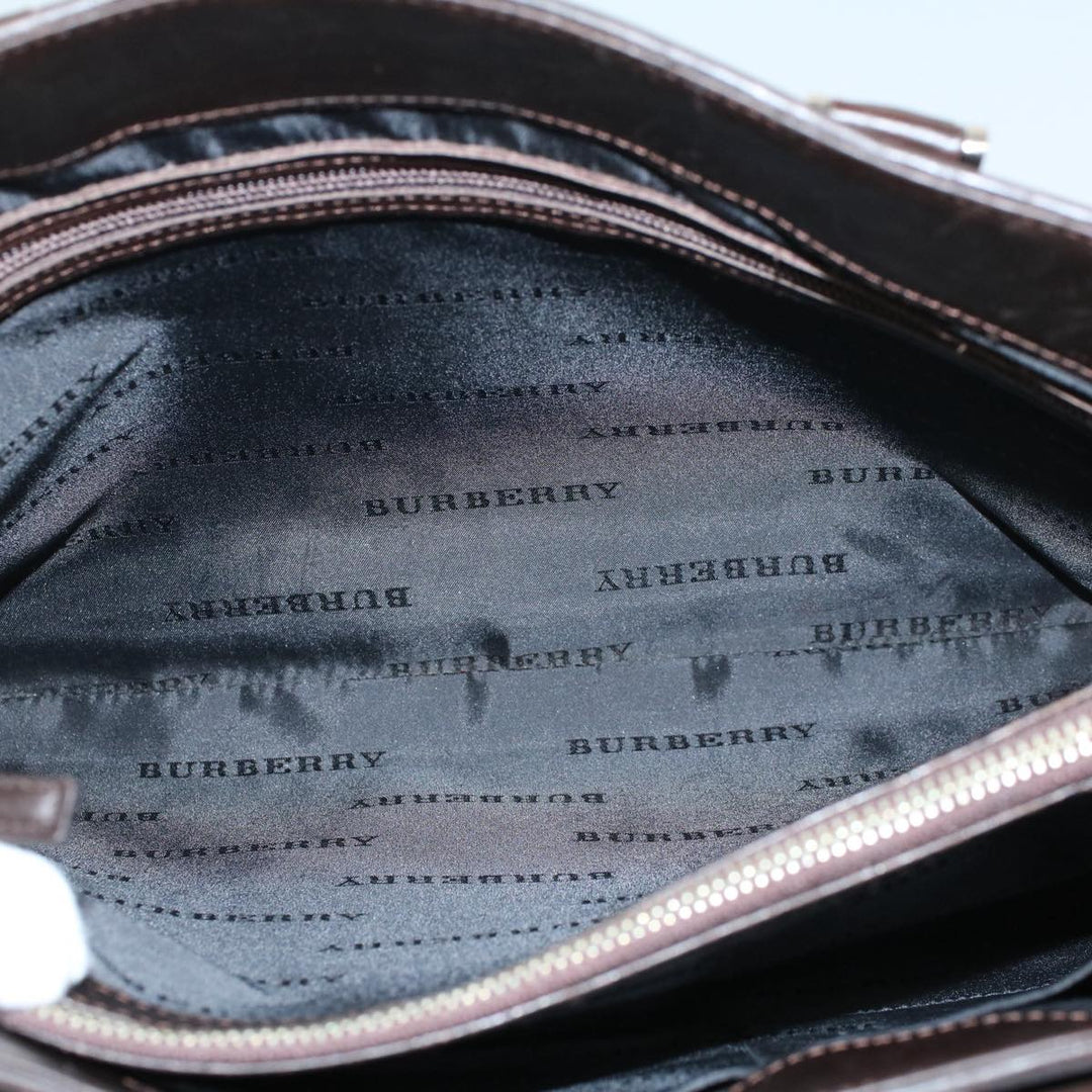 Burberry Nova Check Tote Bag Nylon Canvas Beige Auth 56349