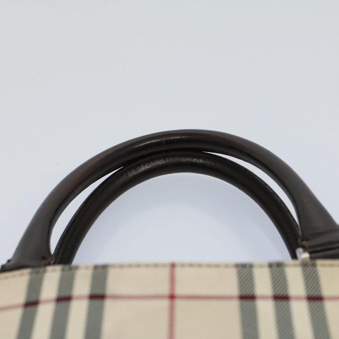 Burberry Nova Check Tote Bag Nylon Canvas Beige Auth 56349
