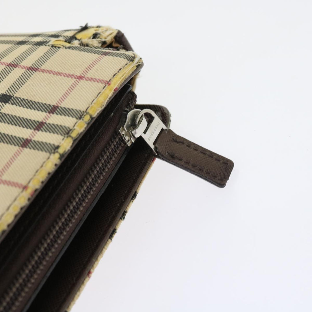 Burberry Nova Check Tote Bag Nylon Canvas Beige Auth 56398