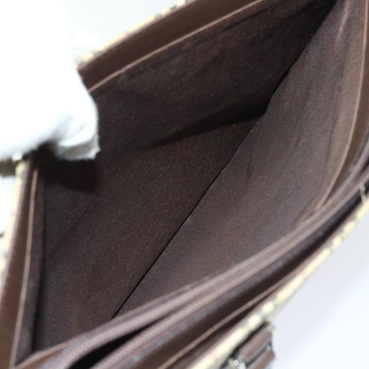 Burberry Nova Check Tote Bag Nylon Canvas Beige Auth 56398