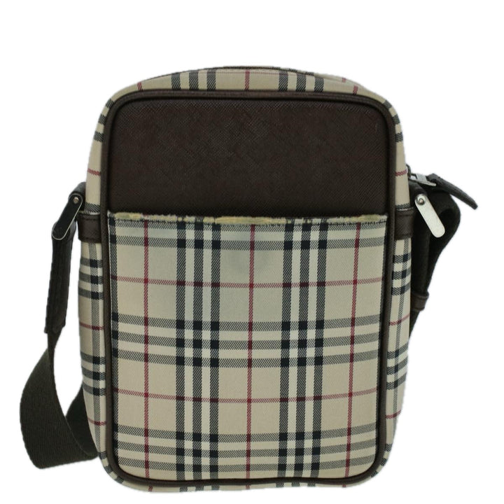 Burberry Nova Check Shoulder Bag Canvas Beige Brown Auth 56460