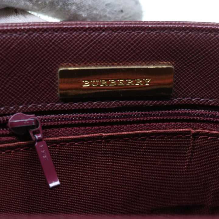 Burberry Nova Check Hand Bag Nylon Canvas Beige Auth 56466