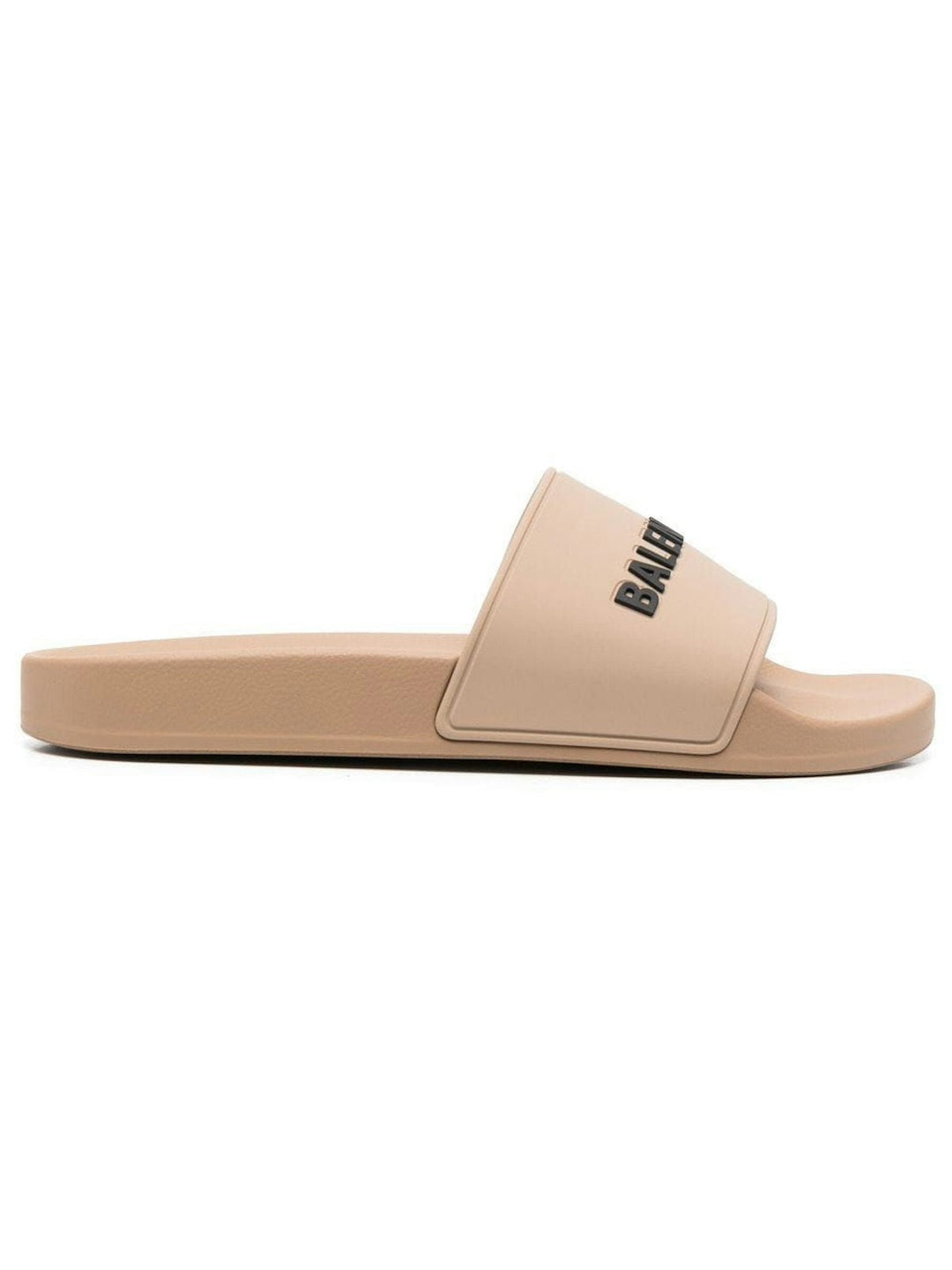 BEIGE RUBBER SLIDE SANDALS