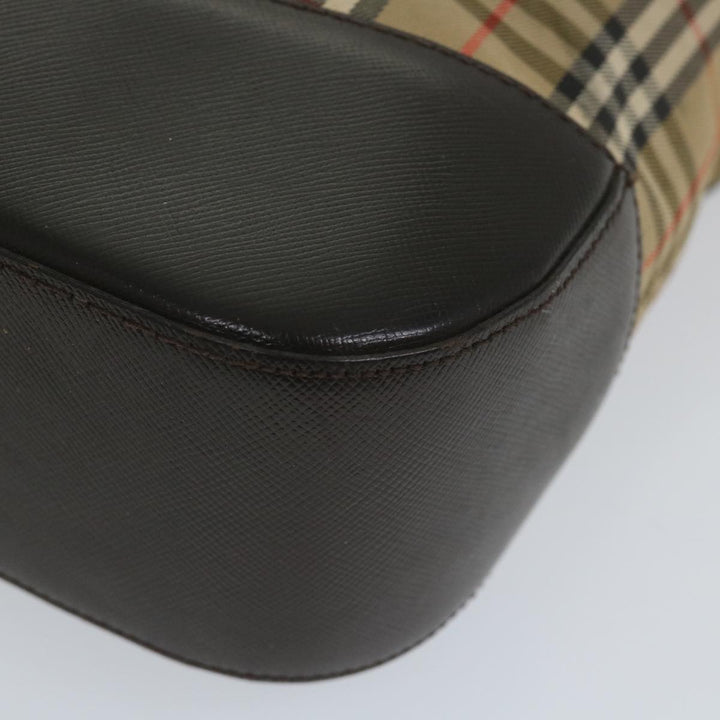 Burberry Nova Check Hand Bag Canvas Beige Brown Auth 56572