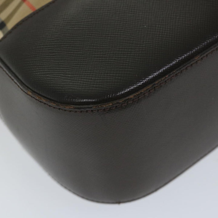 Burberry Nova Check Hand Bag Canvas Beige Brown Auth 56572