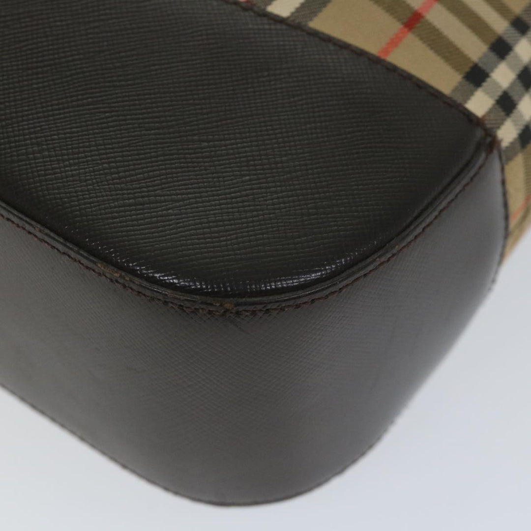 Burberry Nova Check Hand Bag Canvas Beige Brown Auth 56572
