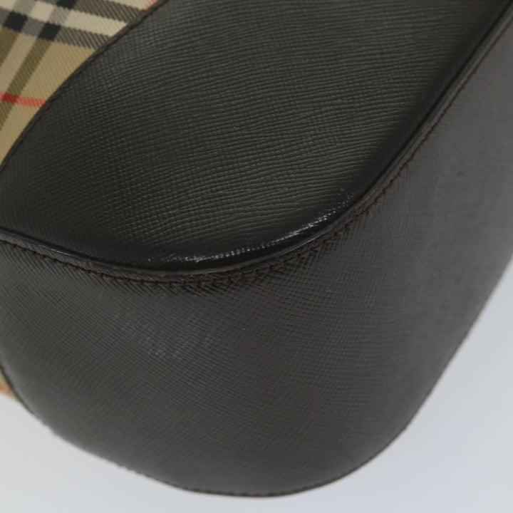 Burberry Nova Check Hand Bag Canvas Beige Brown Auth 56572