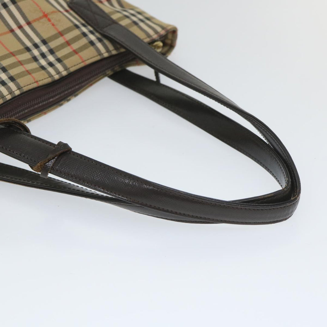 Burberry Nova Check Hand Bag Canvas Beige Brown Auth 56572