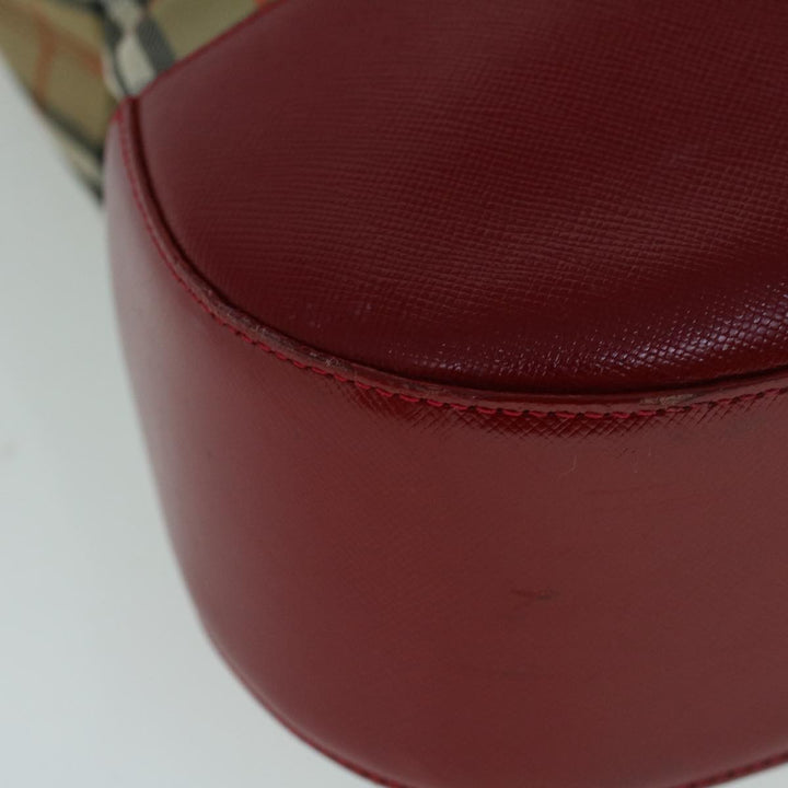 BurberrySs Nova Check Tote Bag Canvas Beige Red Auth 56573