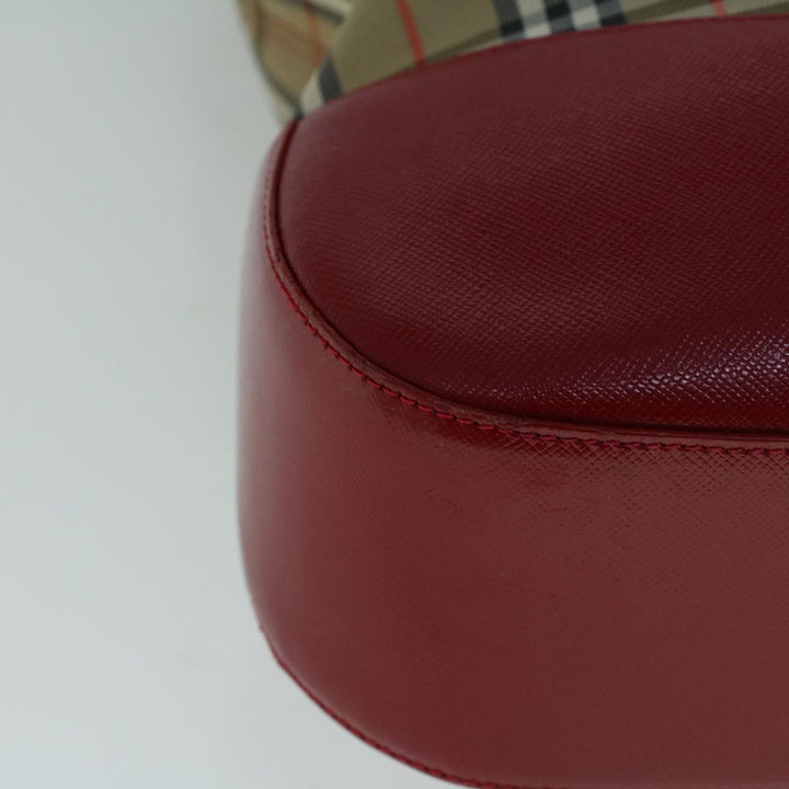 BurberrySs Nova Check Tote Bag Canvas Beige Red Auth 56573