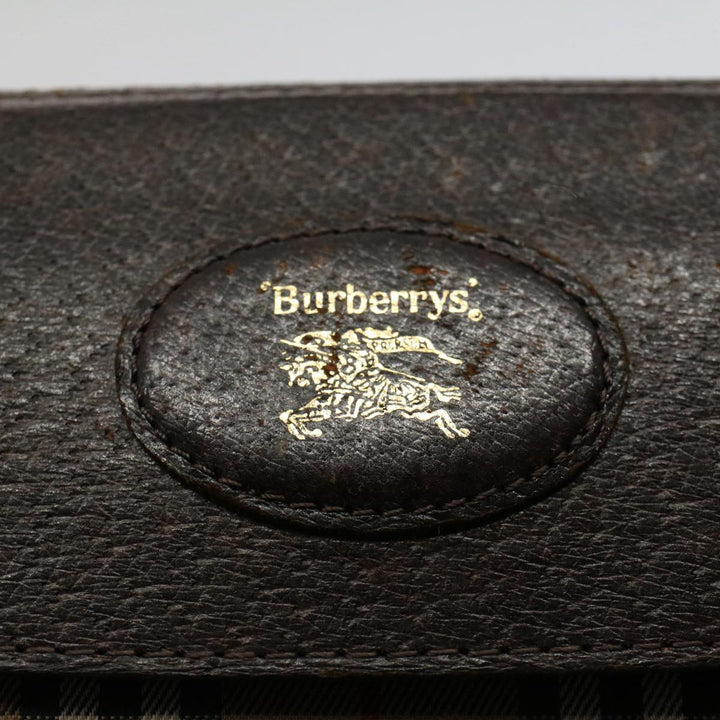 BurberrySs Nova Check Clutch Bag Nylon Canvas Beige Auth 56606