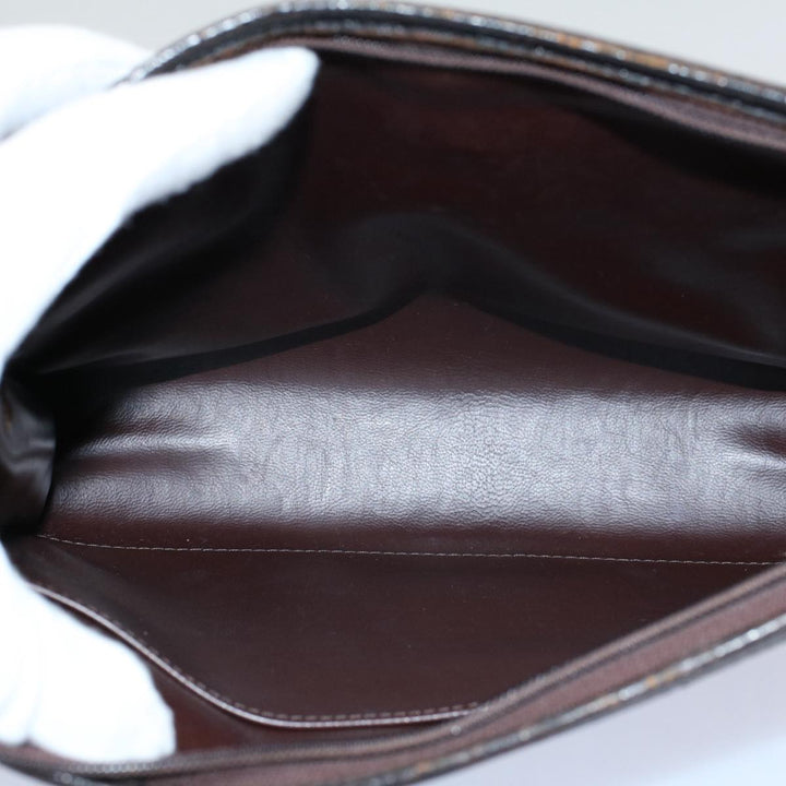 BurberrySs Nova Check Clutch Bag Nylon Canvas Beige Auth 56606