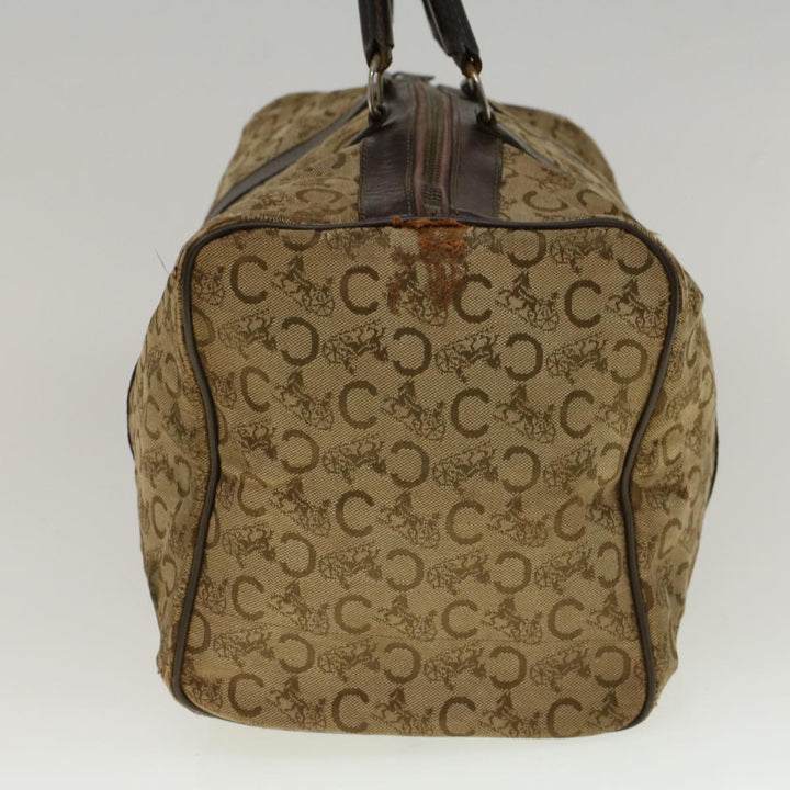 Celine C Macadam Canvas Hand Bag Leather Beige Auth 56626