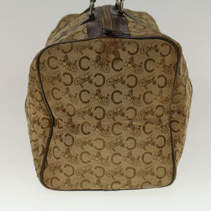 Celine C Macadam Canvas Hand Bag Leather Beige Auth 56626