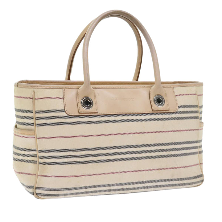 Top Quality Burberry Hand Bag Canvas Beige Auth 56627