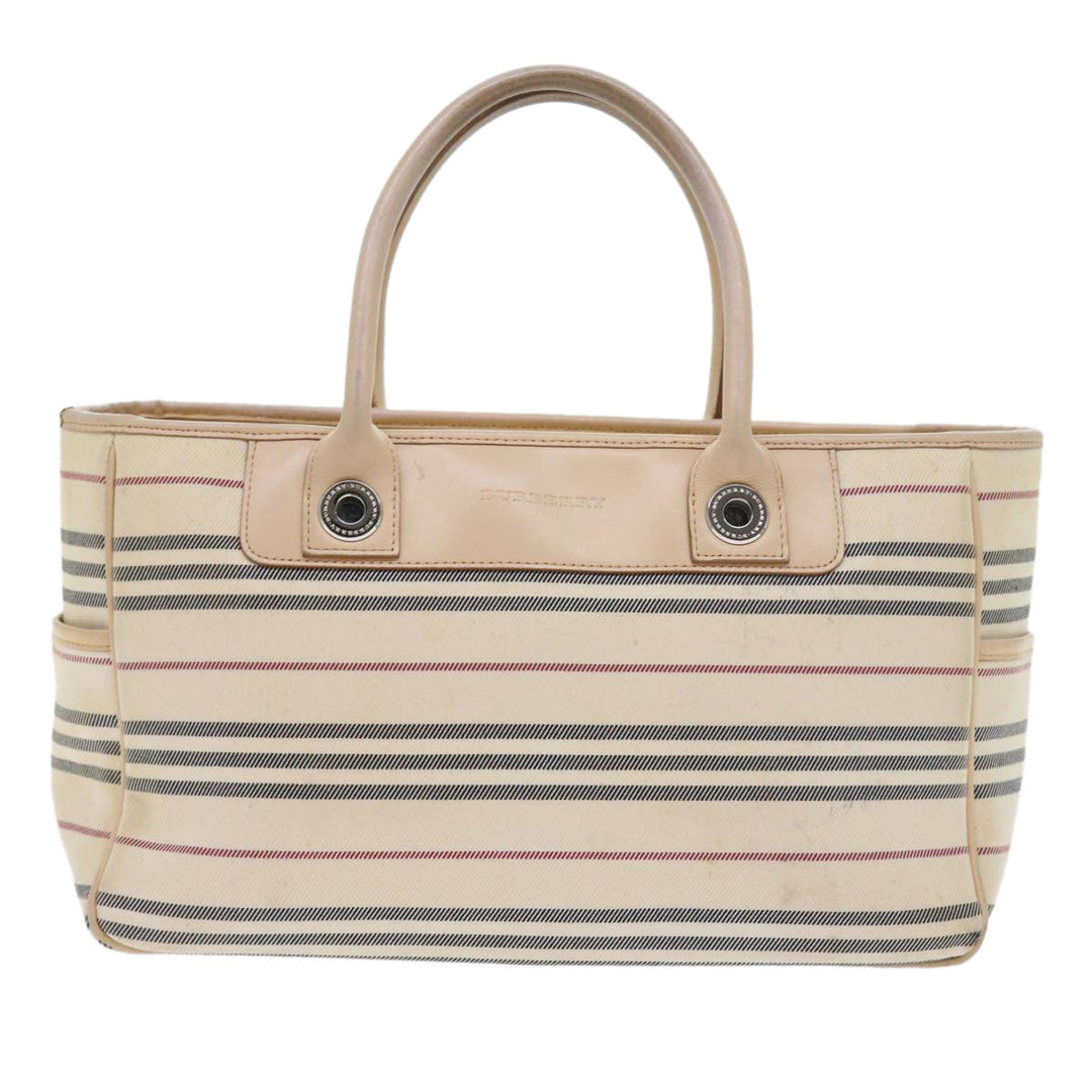 Top Quality Burberry Hand Bag Canvas Beige Auth 56627