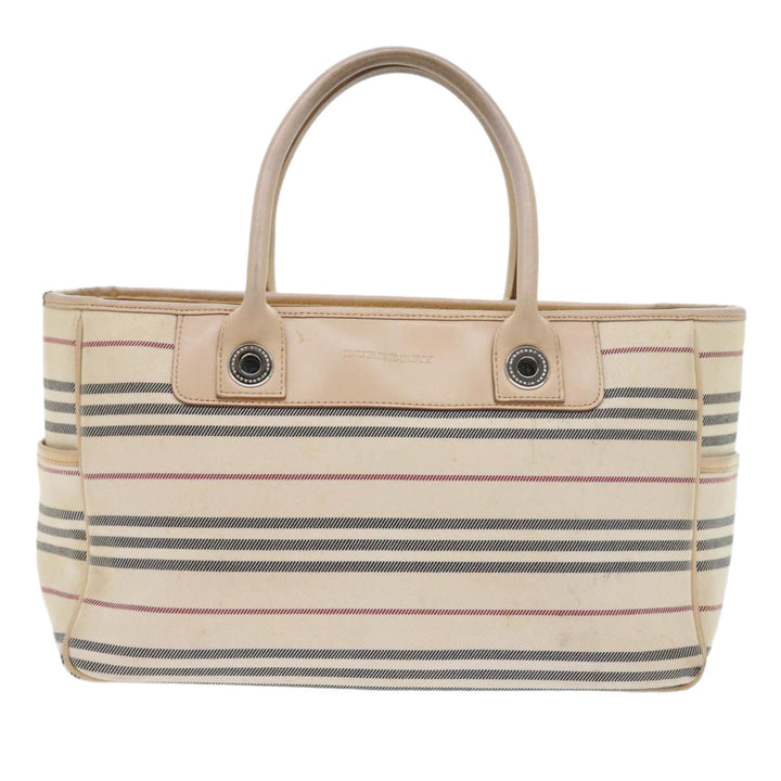 Top Quality Burberry Hand Bag Canvas Beige Auth 56627