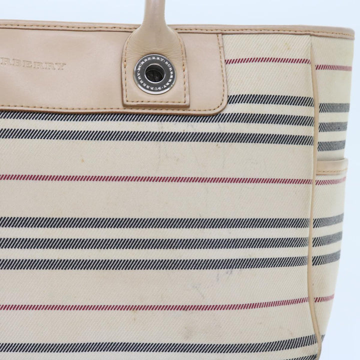 Top Quality Burberry Hand Bag Canvas Beige Auth 56627