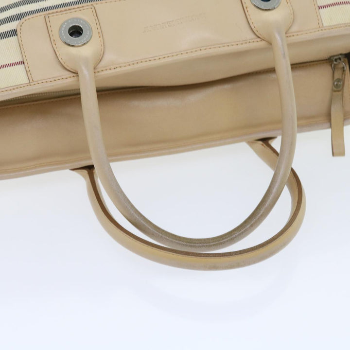 Top Quality Burberry Hand Bag Canvas Beige Auth 56627
