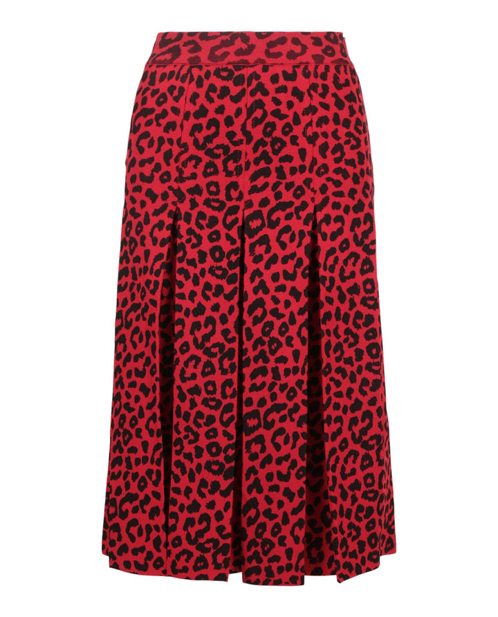 Gucci Womens Leopard Print Silk Skirt