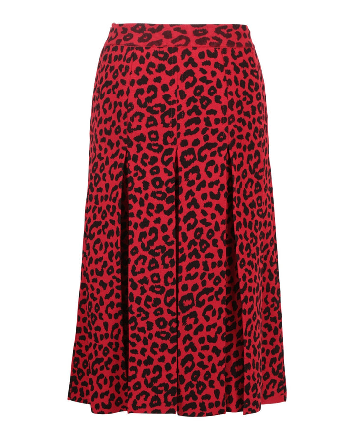 Gucci Womens Leopard Print Silk Skirt