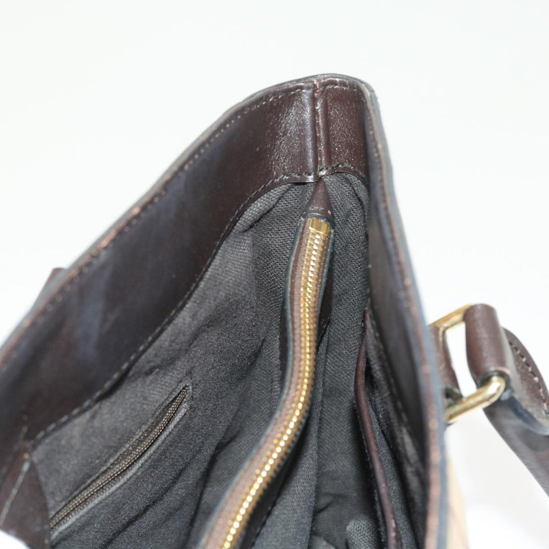 Burberry Nova Check Shoulder Bag PVC Leather 2way Beige Black Auth 56661